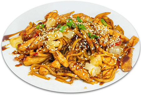 Wok "Кай Саб " (С курицей и ананасом в кисло-сладком соусе)