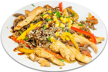 Wok "Кай Хак Терияке" Лапша с курицей и овощами в соусе терияке