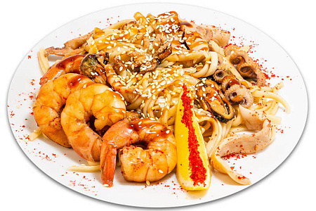 Wok "Ахар си" с морепродуктами